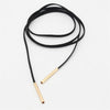 Long Black Leather Choker Leather Necklace