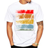Fashion Retro Wood/ Record Printed Men T shirt