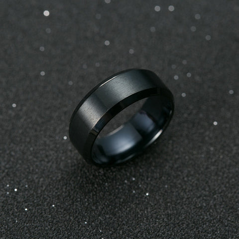 Men Titanium Black Ring