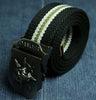 Men's Canvas Skull Metal Belt