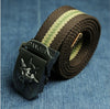 Men's Canvas Skull Metal Belt