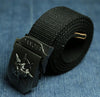 Men's Canvas Skull Metal Belt