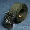 Men's Canvas Skull Metal Belt