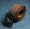 Men's Canvas Skull Metal Belt