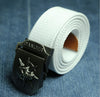 Men's Canvas Skull Metal Belt