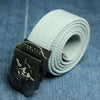Men's Canvas Skull Metal Belt