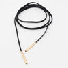 Long Black Leather Choker Leather Necklace