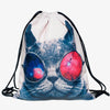 Cat Escape 3D Drawstring Backpack