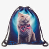 Cat Escape 3D Drawstring Backpack