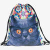 Cat Escape 3D Drawstring Backpack