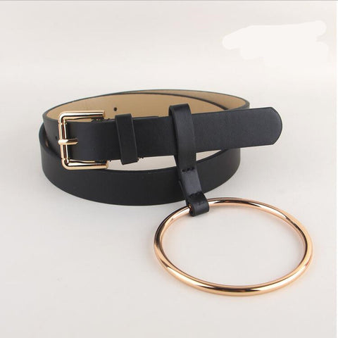 Women Big Ring Decorated Waist Belt