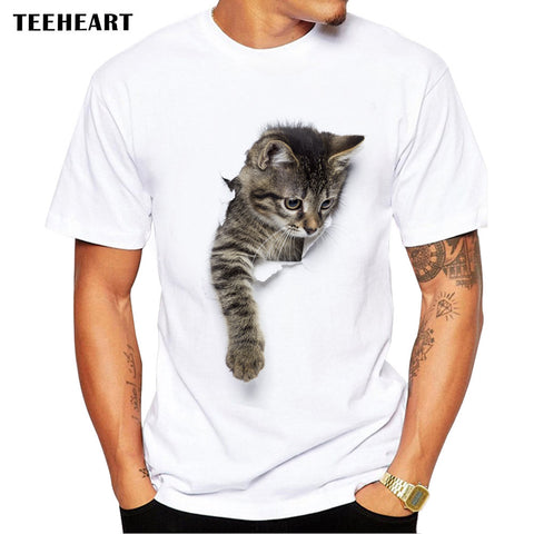 Male 3D Cute Cat T-shirts