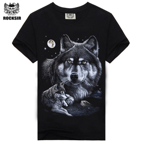 Male 3D Indians Wolf Print T-shirt