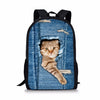 Denim Cat Dog Backpack