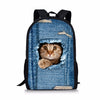 Denim Cat Dog Backpack